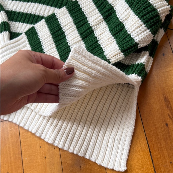 Madewell Striped Turtleneck Sweater - Cream and Green - Picture 3 of 4